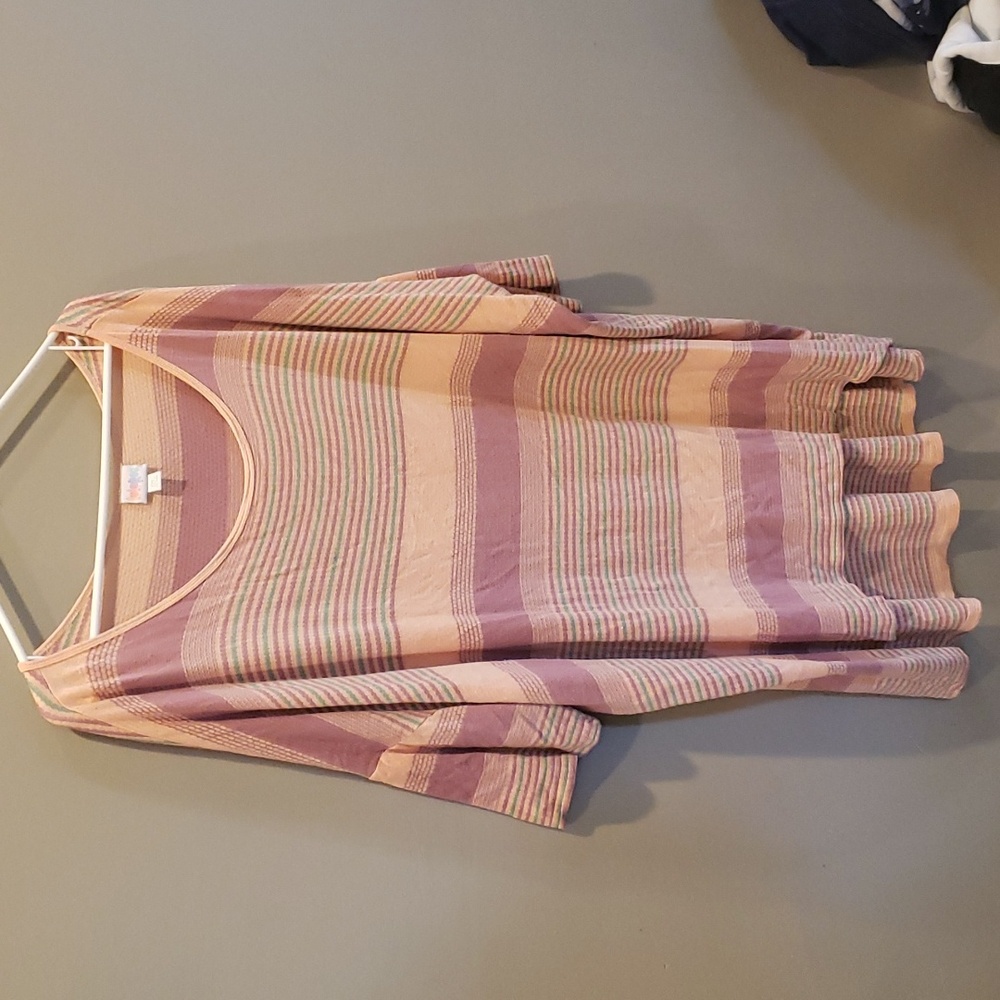 Lularoe 2XL Irma in peach, lilac, and mint